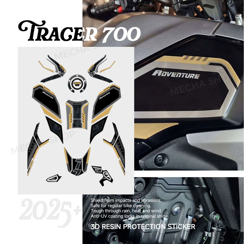 3D Epoxy Stickers Motorcycle Accessories For Tenere 700 2025 T700 Complete Tank Pad Kit Motorcycle Accessories