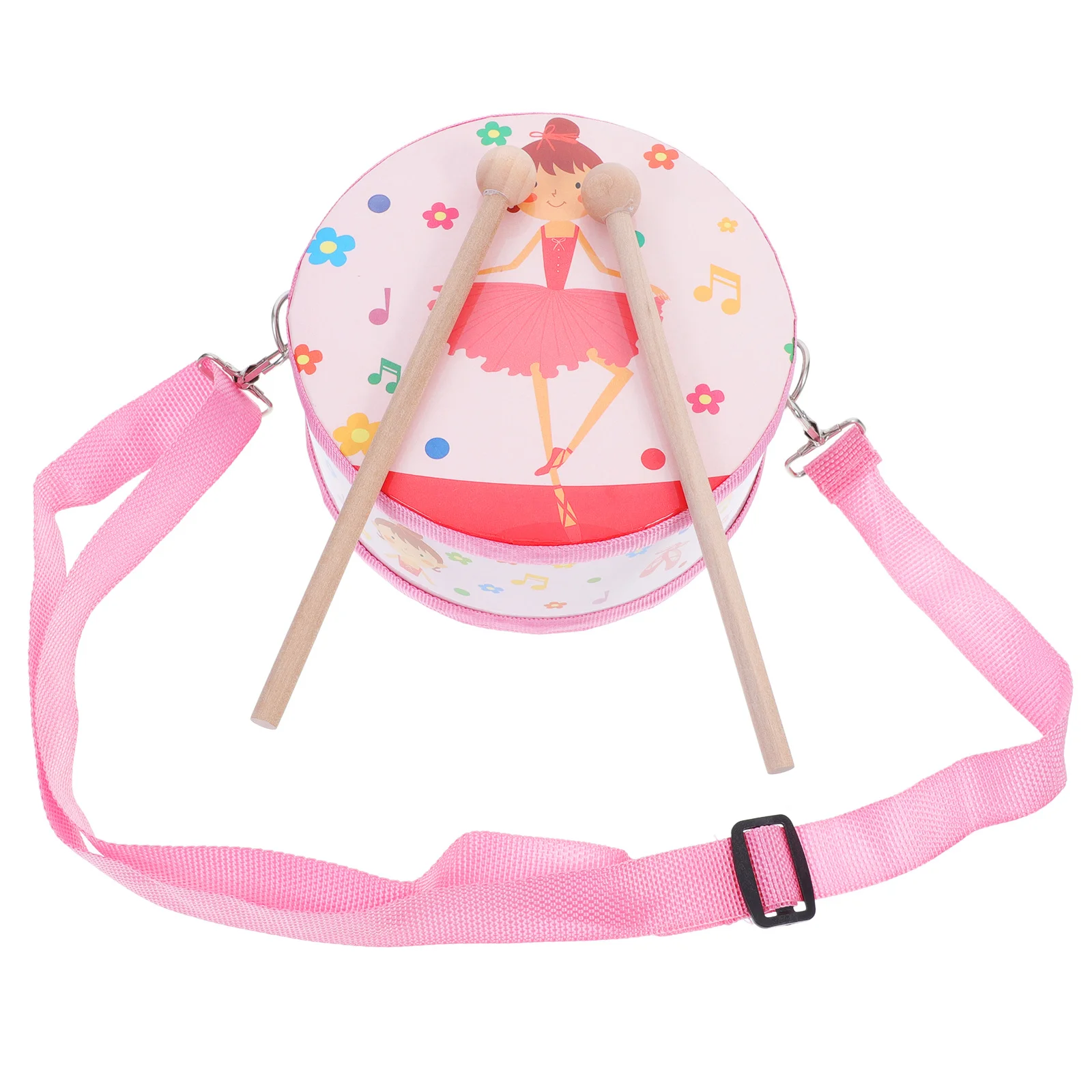 Wooden Double-Sided Drum Music Instrument for Early Learning Fine Motor Skill Development Rich Colorful Design Hand Drum