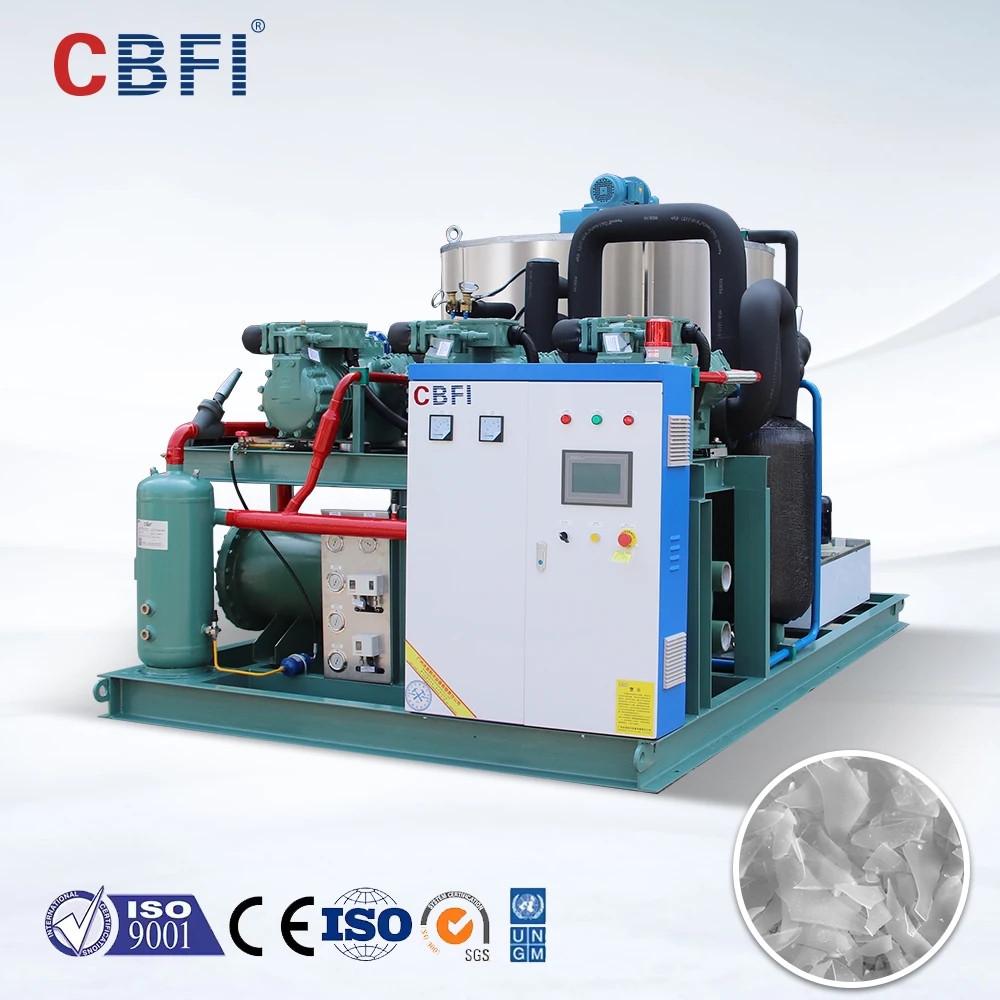 CBFI Automatic High Productivity Long Service Life 50T 60T 80T 100T 200 Ton Ice Flakes Machine Industrial for Fish