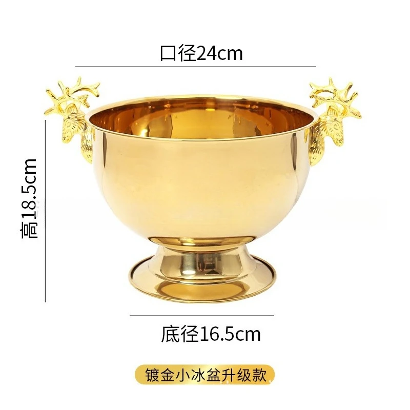explosion spot stainless steel light luxury 304 deer ear small ice basin ice wine bucket champagne bucket ice light luxury retro