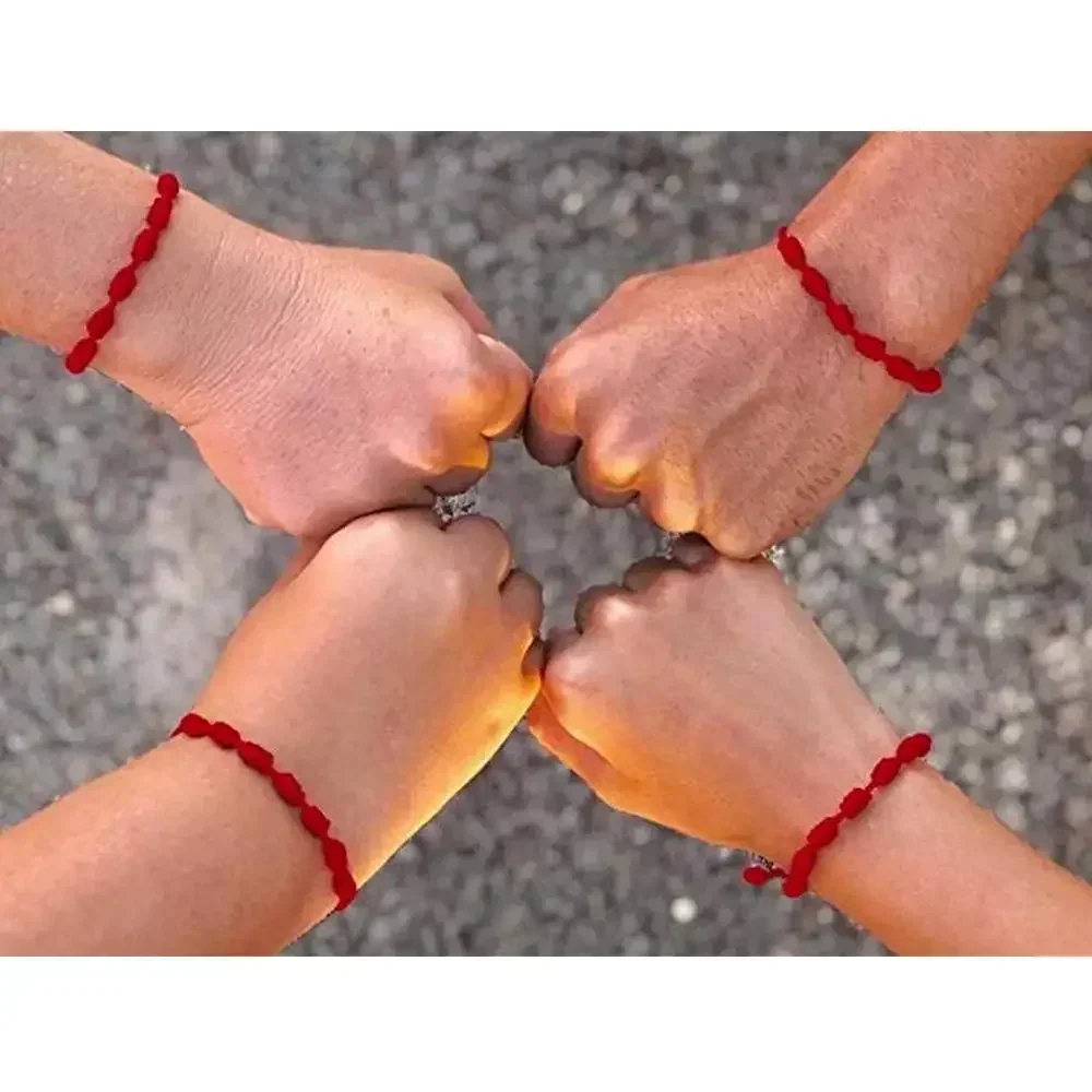 100PCS Handmade 7 Knots Red String Bracelet for Lover Protection Lucky Amulet and Friendship Braid Rope Wristband Jewelry Gift