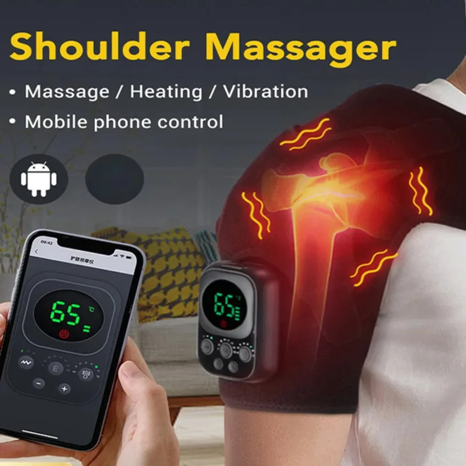

Heating Shoulder Massager Vibration Electric App Control Massage Pads Muscle Relax Belt Temperature Shoulder Knee Massages Belts