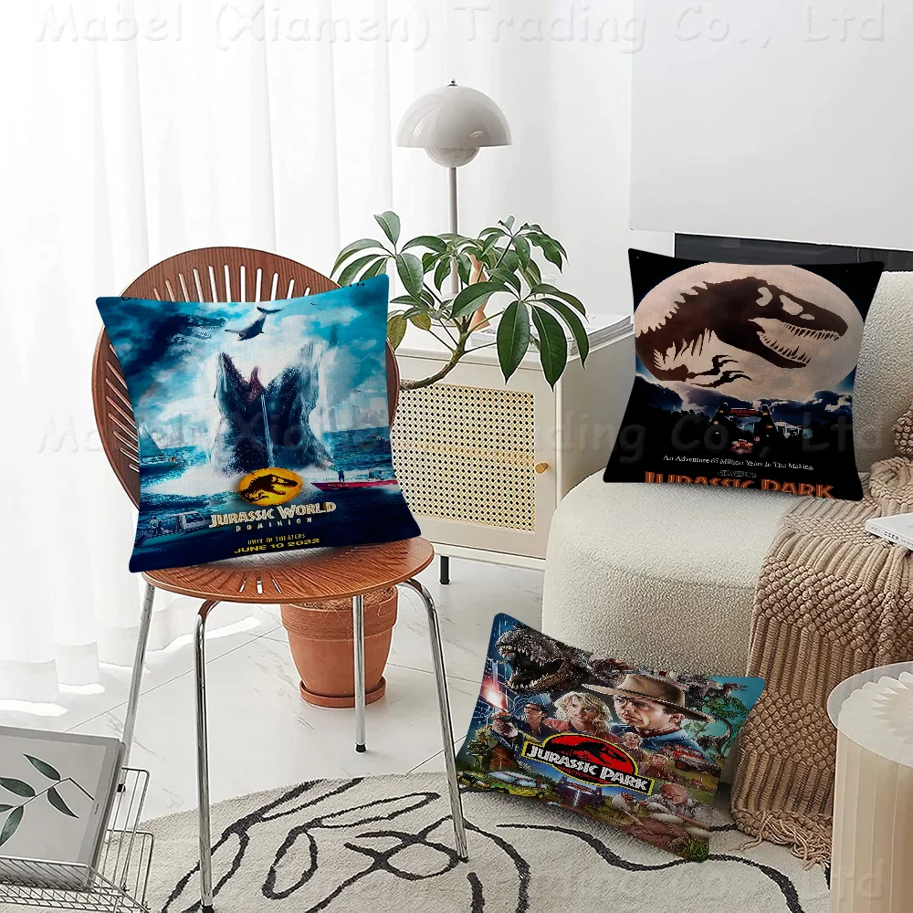 

Movie Jurassic Park Cushion Cover Car Throw Pillow Case For Sofa Car Christmas Gift 40x40cm 45x45cm