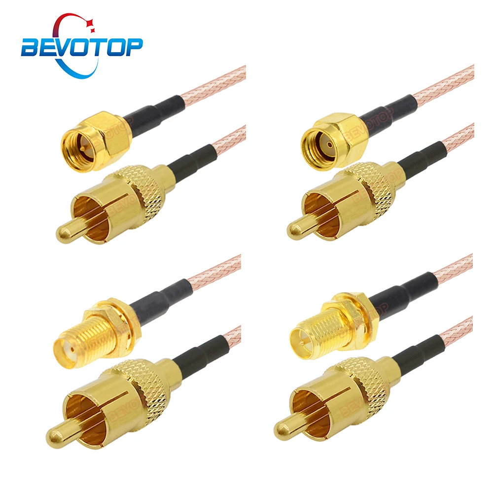 1PCS SMA Male / Female to RCA Male Plug RG316 RF Coaxial Cable RF Connector Extension Cable Jumper RCA to SMA Video Recorder