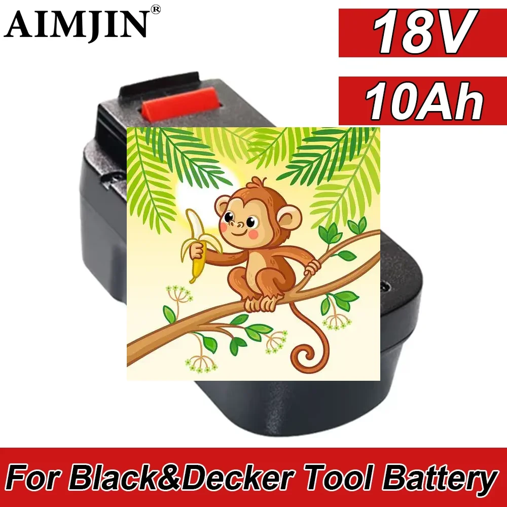 

Rechargeable 18v 6.0/8.0/10.0ah Tools Battery For Black& Decker Hpb18 Fs180 A1718 A18NH BD18PSK EPC18 HP188F2B KC1800Sk Fs1800