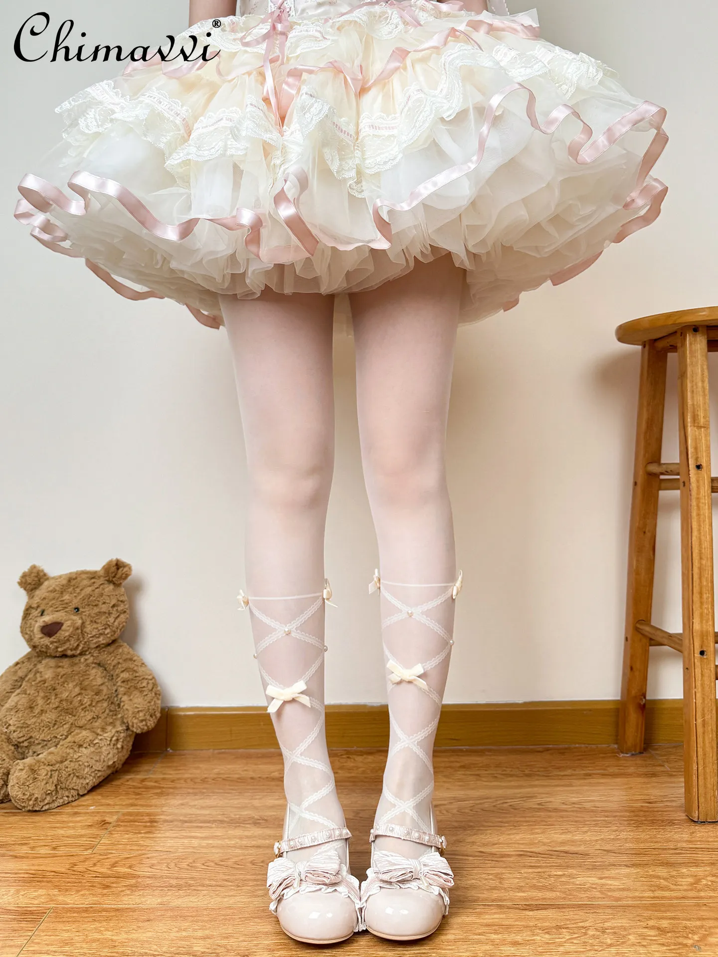 Style japonais nouveau printemps doux fille mince mignon nœud papillon lait blanc bas polyvalent élégant Sexy femmes collants