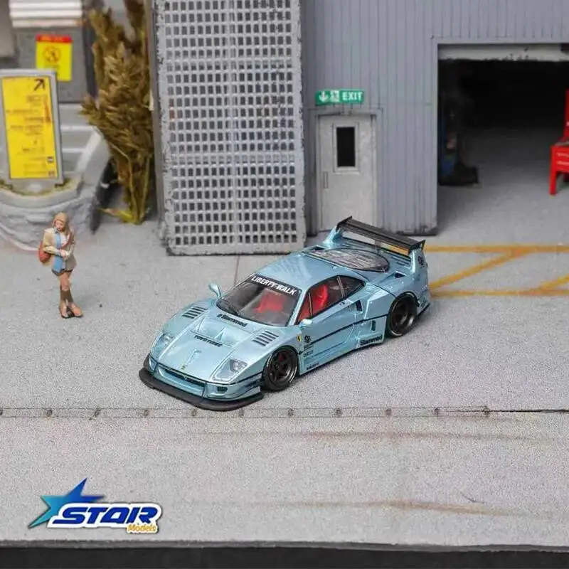 Pré-venda estrela 1:64 lbwk f40 gelo azul maggic roxo modelo de carro coletar brinquedos em miniatura capuz aberto diecast