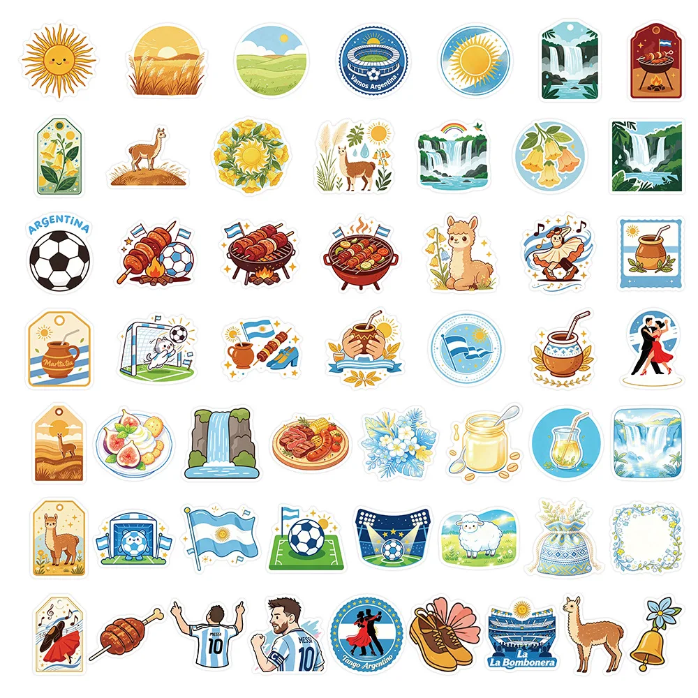50PCS Argentina Travel Stickers Flag Soccer Tango Empanada Country Landscape Waterproof Decor For Luggage Laptop Water Stickers - view 5