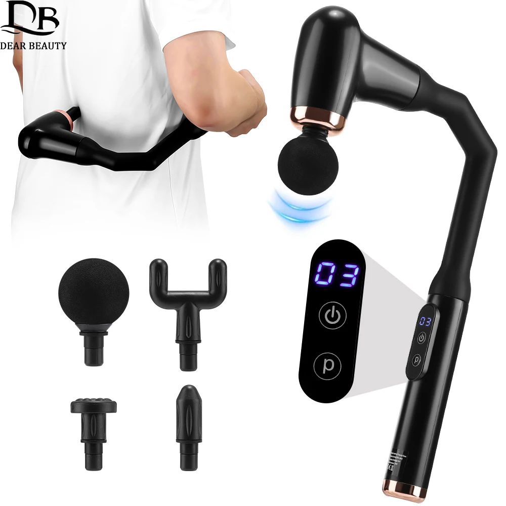 

U-Shaped Electric Fascia Gun Massage Hammer Portable Extended Handle Massage Gun Neck Back Massager Muscle Relax Christmas Gift