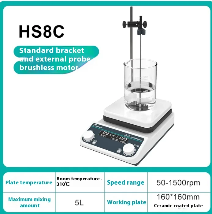 HS6, HS5C 2L HS8, 5L Labor-Magnetrührer mit Digitalanzeige und Temperaturregelung