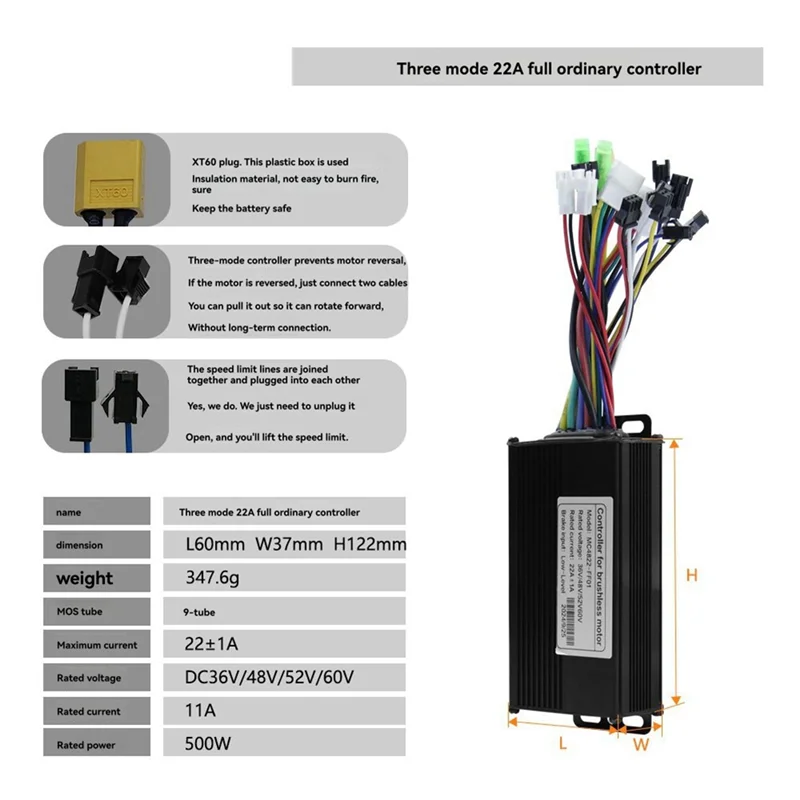AS95-36V 48 فولت 22A فرش تحكم G20 متر LED عرض + 130X خنق عدة ل سكوتر كهربائي E-الدراجة طقم تصليح