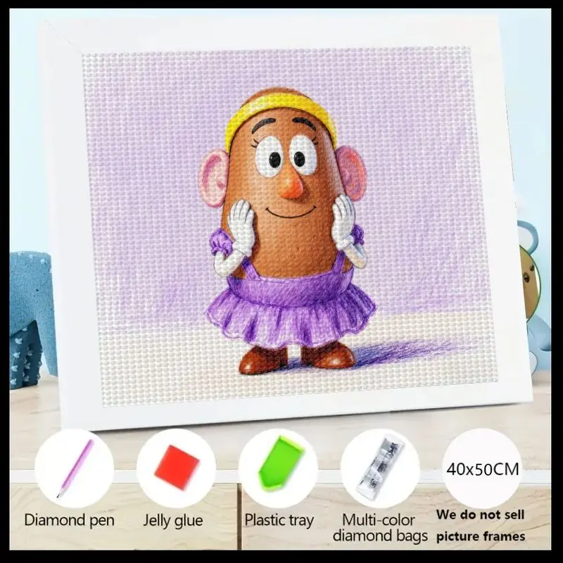 1 шт. миссис 5D комплект алмазной живописи с картофельной головкой, полная дрель, персонаж мультфильма, набор со стразами и кристаллами, сделай сам, большая краска драгоценных камней