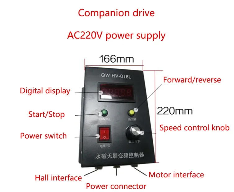 1500W 2000W 3000RPM Permanent magnet DC motor + drive controller