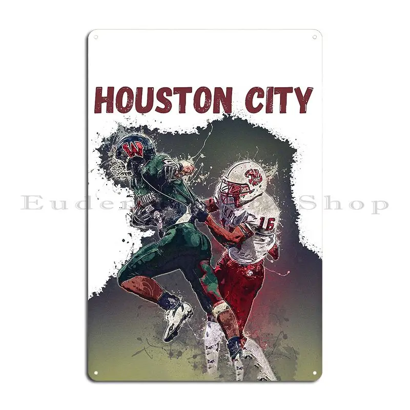 Perfect Gift For American Football Houston Texas Fans Metal Sign Rusty Iron Garage Create Cinema Tin Sign Poster