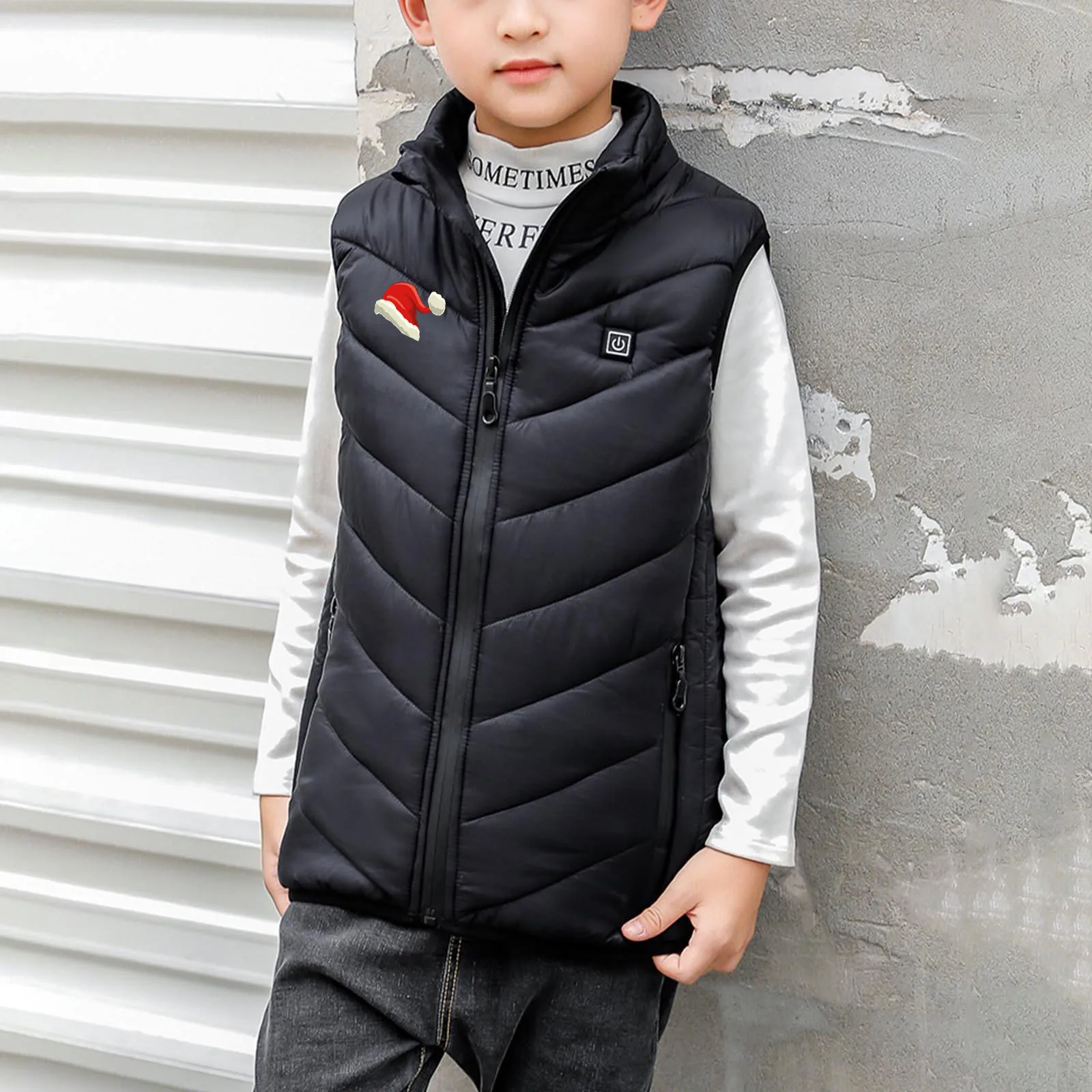 Children Teenagers Heated Vest Children's Smart Electric Heated Jacket Winter Jacket Warm Running Keep Warm Outwear Outdoor Wear