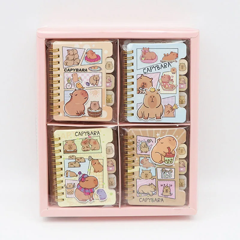 8pcs/lot Kawaii Capybara Coil Notebook Cute Portable Note Book Diary Planner Stationery Gift School Supplies