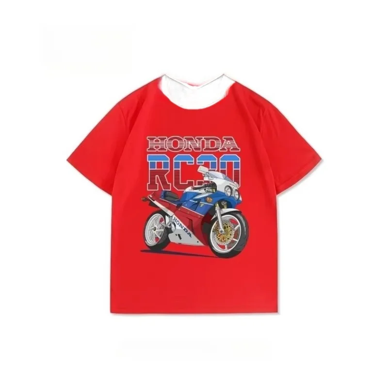 هوندا RC30 ريترو تحسين فارس المعدات 750R دراجة نارية مطبوعة مخصصة الرجال قصيرة الأكمام تي شيرت الصيف
