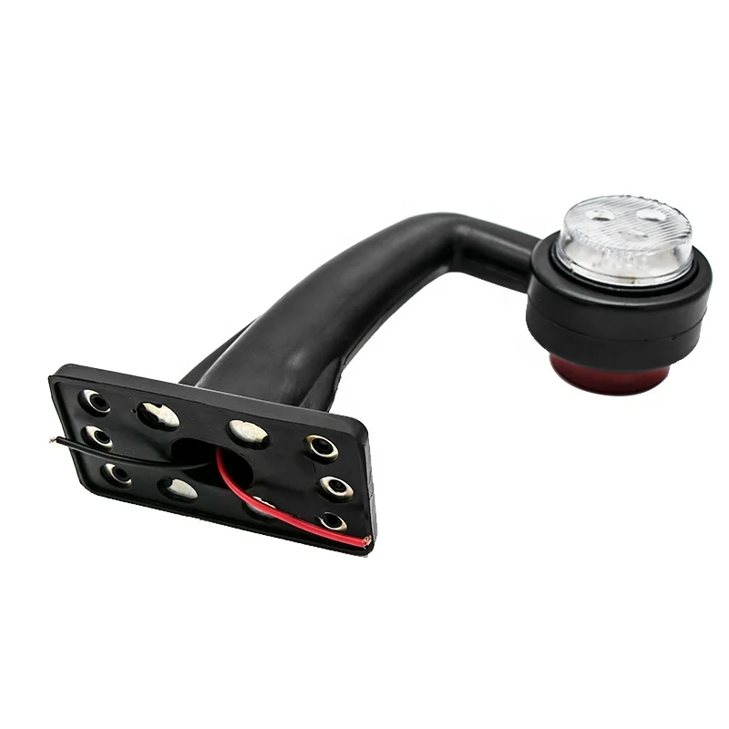 10-30V High Bright 12 LED Small Dual Face Red-White 90° Side Light with Metal Frame & Plastic Holder for Truck Trailer