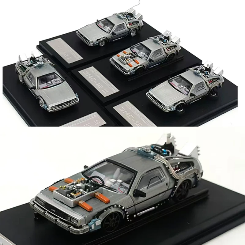 MJ 1:64 Back To The Future Time Machine DMC-12 delorean Diecast