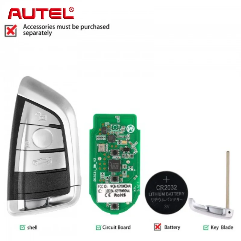 1 unids autel ikeybw003al bw003al universal inteligente remoto clave 3 botones para BMW para autel inteligente clave para km100 im508 im608 km100e