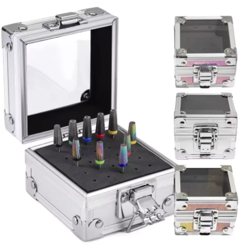 25/40/50 ثقوب مسمار لقمة ثقب حامل حامل صندوق تخزين فارغ قاطعة المطحنة عرض الحاويات اكسسوارات غطاء أكريليك