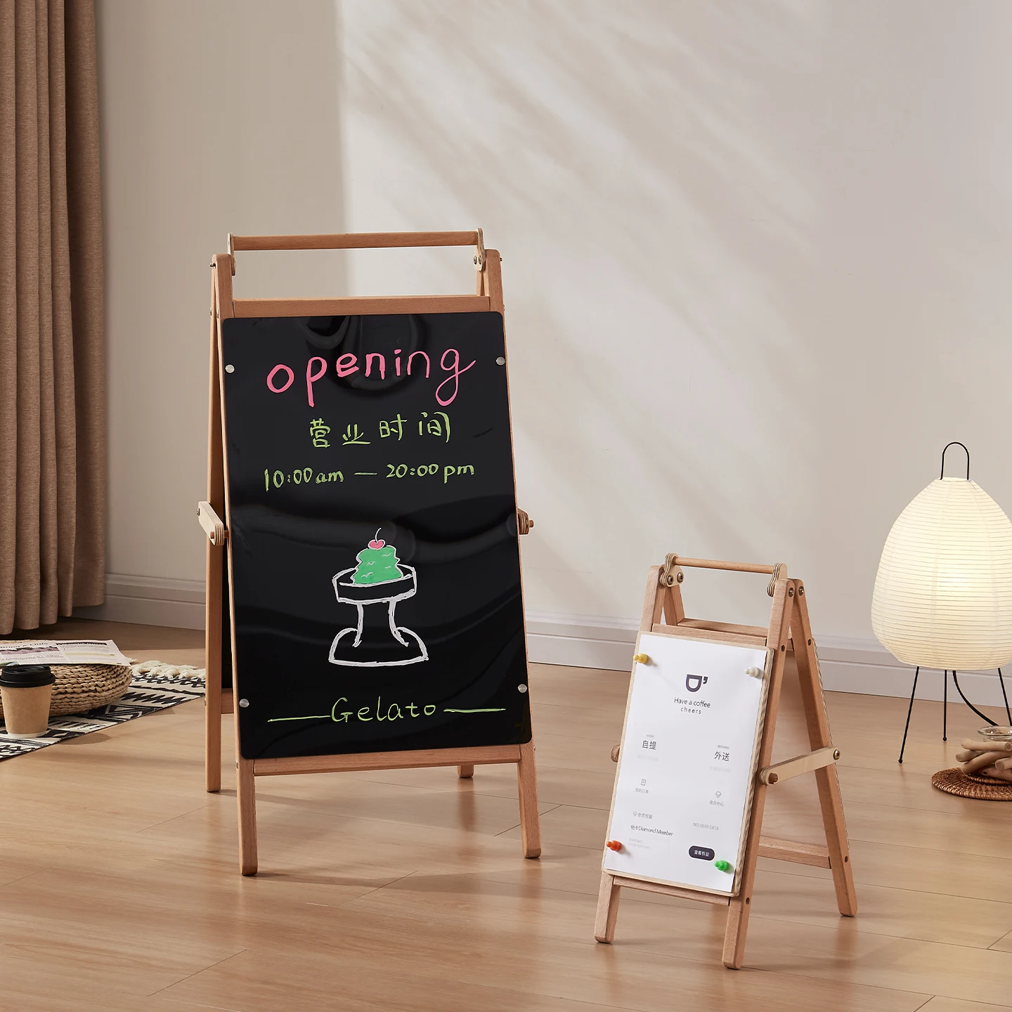 Small blackboard display board stall food and beverage shop billboard beech acrylic writing board shop entrance billboard displa