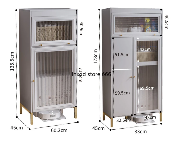 Housekeeping Cabinet Household Sundries Storage Balcony Storage Sweeping Robot Cabinet Multi-Layer Locker