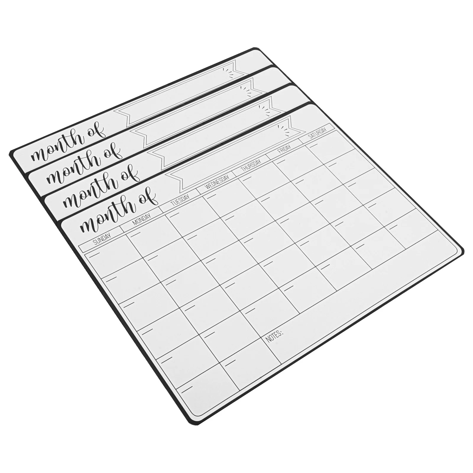 

4pcs Magnetic Whiteboard Dry Erase Calendar Refrigerator Monthly Planner Kitchen Memo Board Grocery Lists Magnet School Notice