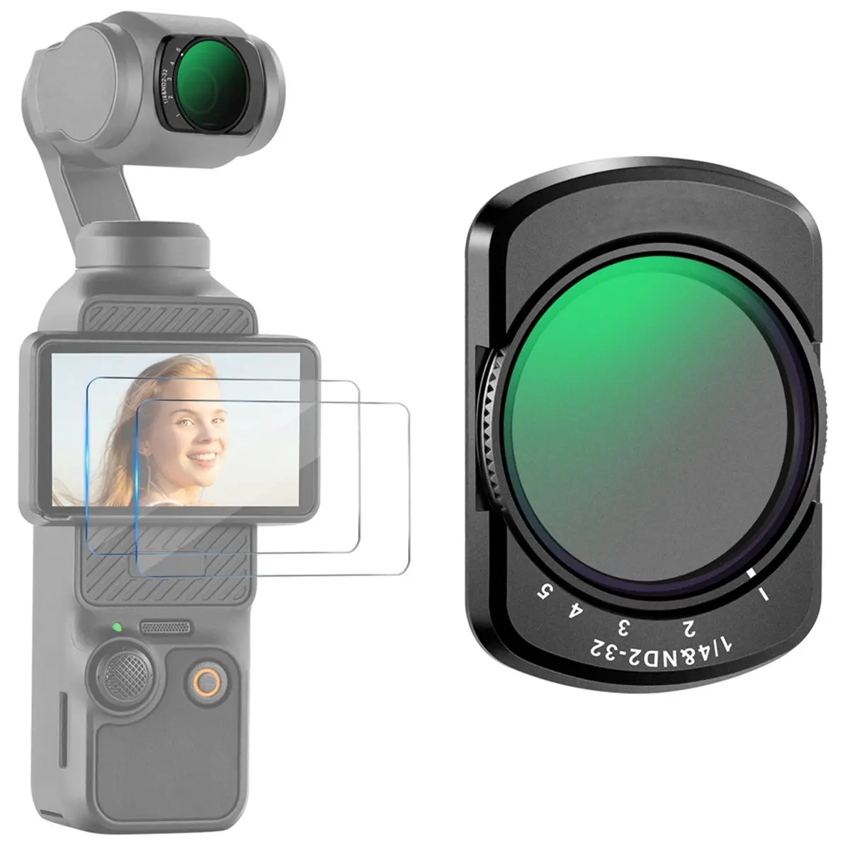 A86G NEW Variable Filter for Pocket 3 ND2-32 Filter+CPL +1/4 Black Diffusion +0.75X Wide Angle Lens for Pocket 3