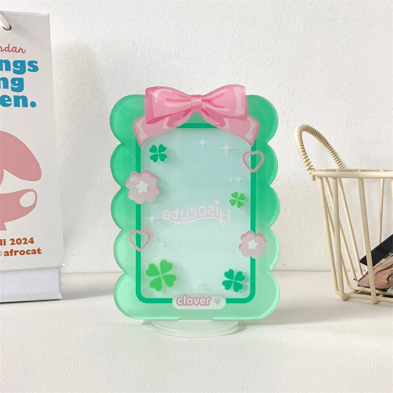 Fotokartenhalter mit vierblättrigem Kleeblatt und robustem Material, multifunktionales Kartenetui, Geschenk für Grundschüler