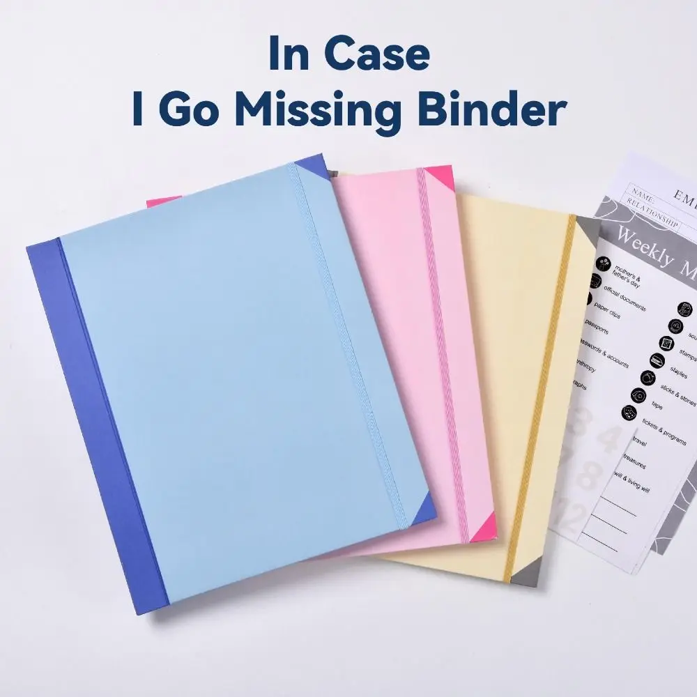Portable With Pocket In Case I Go Missing Binder a4 Accordion File Organizer Large Capacity Sticker Budget Planner Bag Home