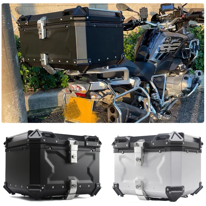 

Aluminum Alloy 45L Universal Motorcycle Helmet Storage Box Rear Toolbox Motorbike Trunk Luggage Tail Box Waterproof Top Case