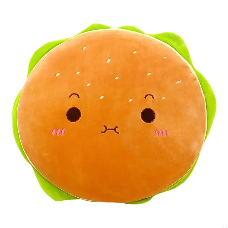  40Cm Expression Face Hamburger Plush Doll Throw Pillow For Sofa And Car Decors