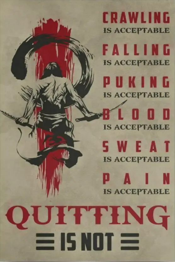 

Japanese Samurai Quitting Is Not Inspiration Quote Art Film Print Silk Poster for Your Home Wall Decor 24x36inch