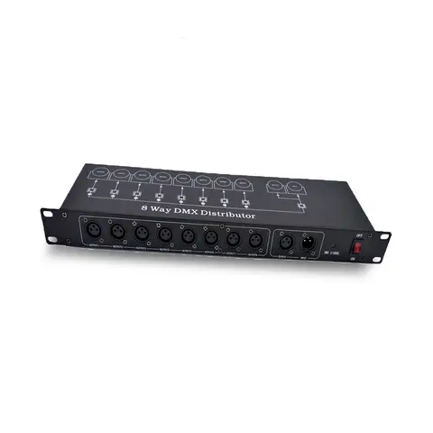 Fast Shipping Best Quality 8CH DMX Splitter DMX512 Light Stage Lights Signal Amplifier Splitter 8 Way DMX Distributor