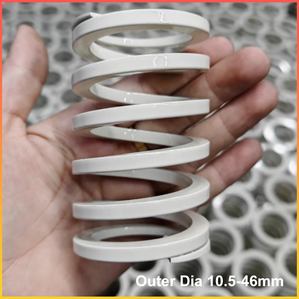 1pcs Outer Dia 10.5-46mm White Mold Spring Alloy Steel Rectangular Helical Compression Heavy Duty Die Spring Length 15-200mm