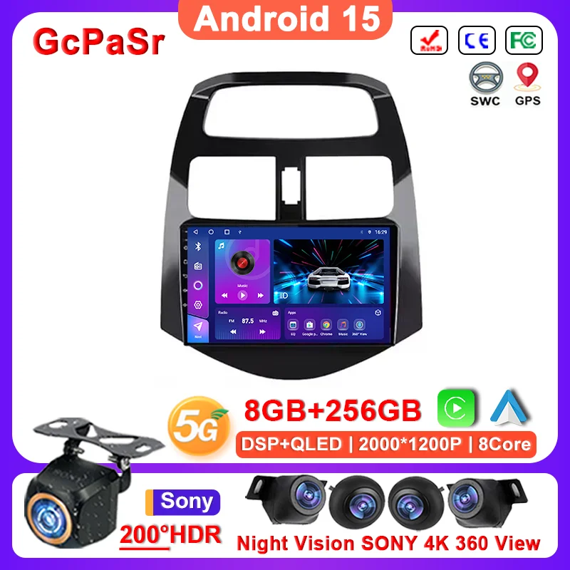 

Android 15 Head Unit Car For Chevrolet Spark 2010 2011 2012 2013 2014 5G wifi Multimedia Player GPS Navigation Auto Radio Stereo