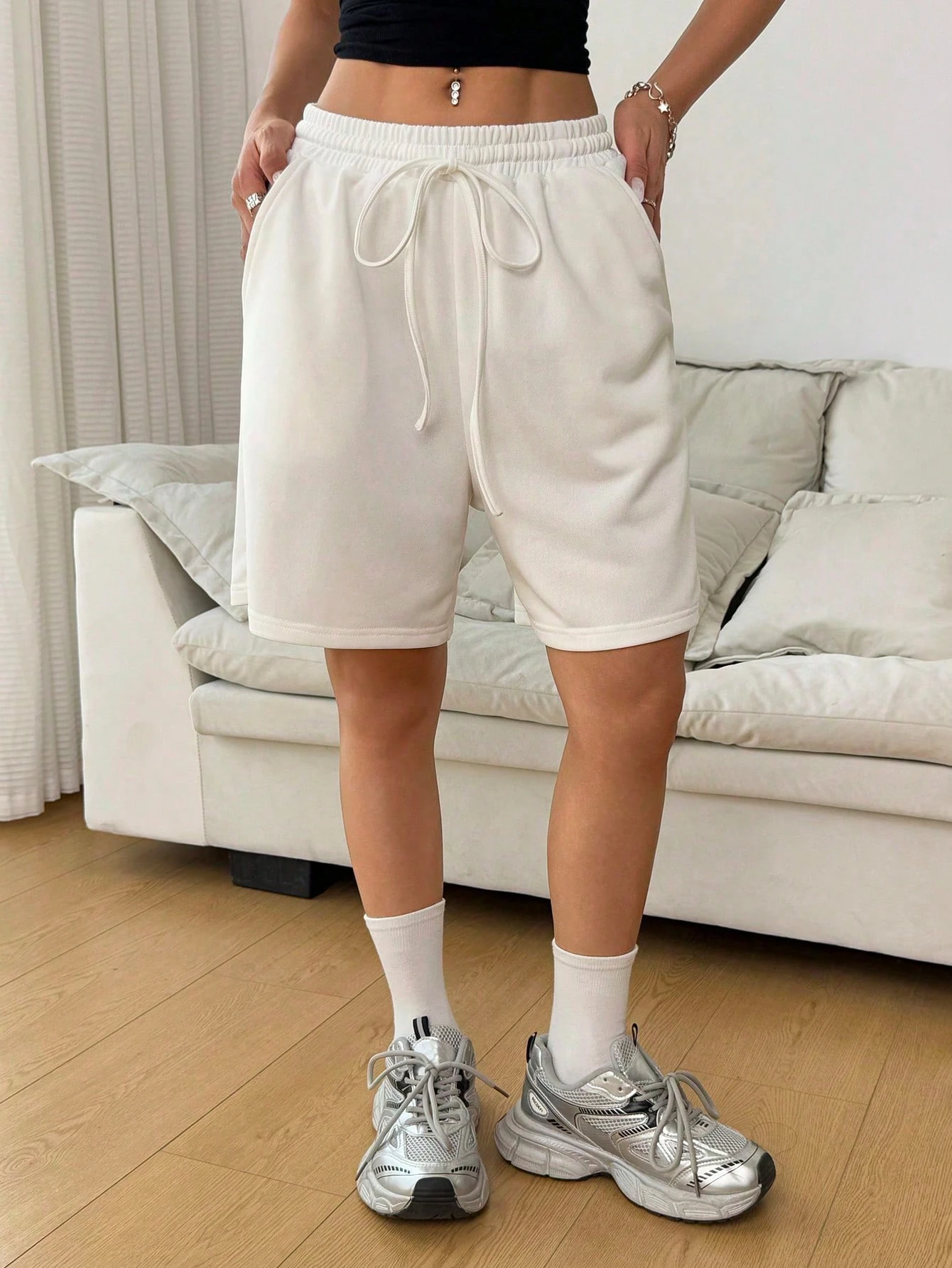 الصلبة اللون الخصر جيوب مائلة القطن الخالص عالية الجودة الرياضة عارضة أزياء السراويل النساء الشارع الشهير السراويل السراويل