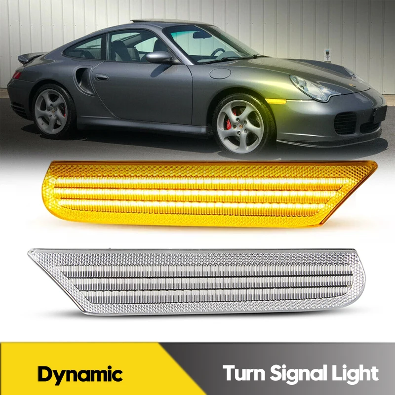 

2Pcs Canbus LED Dynamic Side Marker Lights Turn Signal Lamps For Porsche 911 996 Boxster Carrera Turbo Targa GT2 GT3 986 96-04