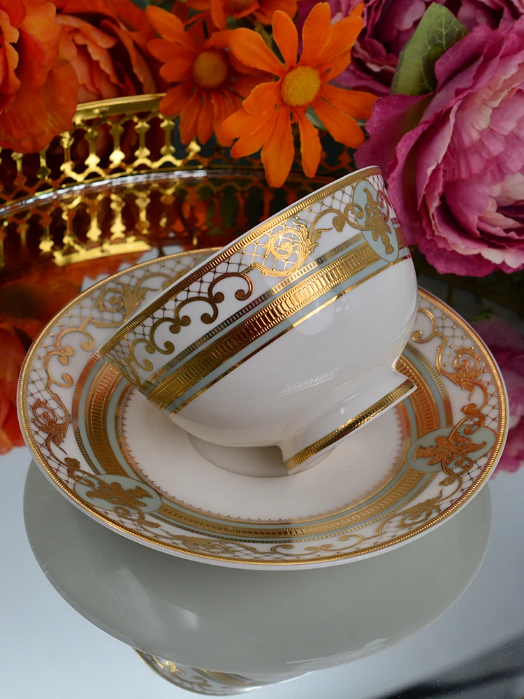 

Ele European Bone China Coffee Cup And Plate Set ternoon Tea Utensils Household Moving Gift Subtle Defects