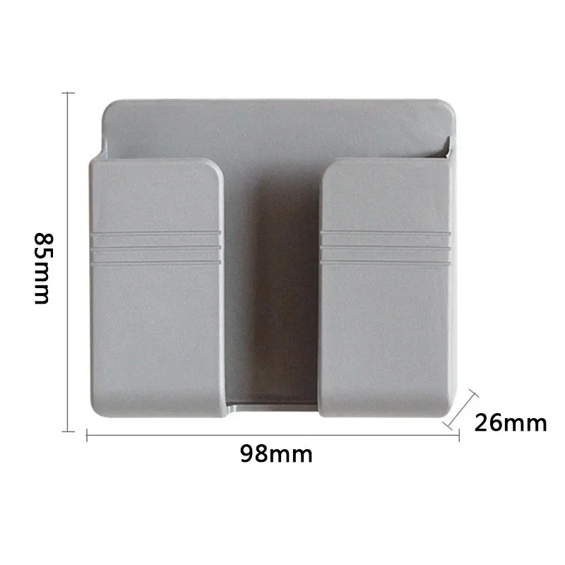 1Pcs Wall Mounted Mobile Phone Charging Case Holder with Adhesive Remote Control Base Non Perforated Wall Storage Rack Base