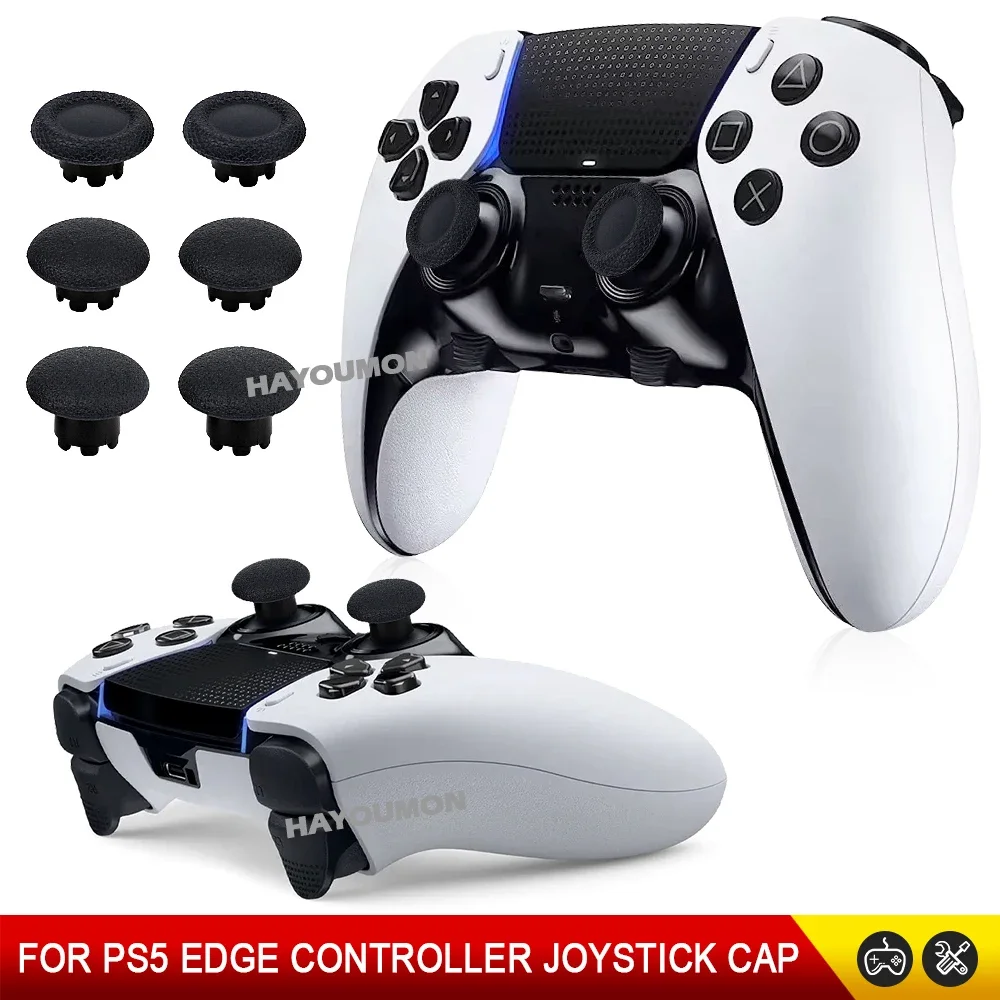 Afbeelding 3: 6 stks Vervanging Duimknoppen voor PS5 Edge Controller Zwart Analoge Stick Joystick Knoppen voor PS5 Edge Gampad Gaming Accessoires