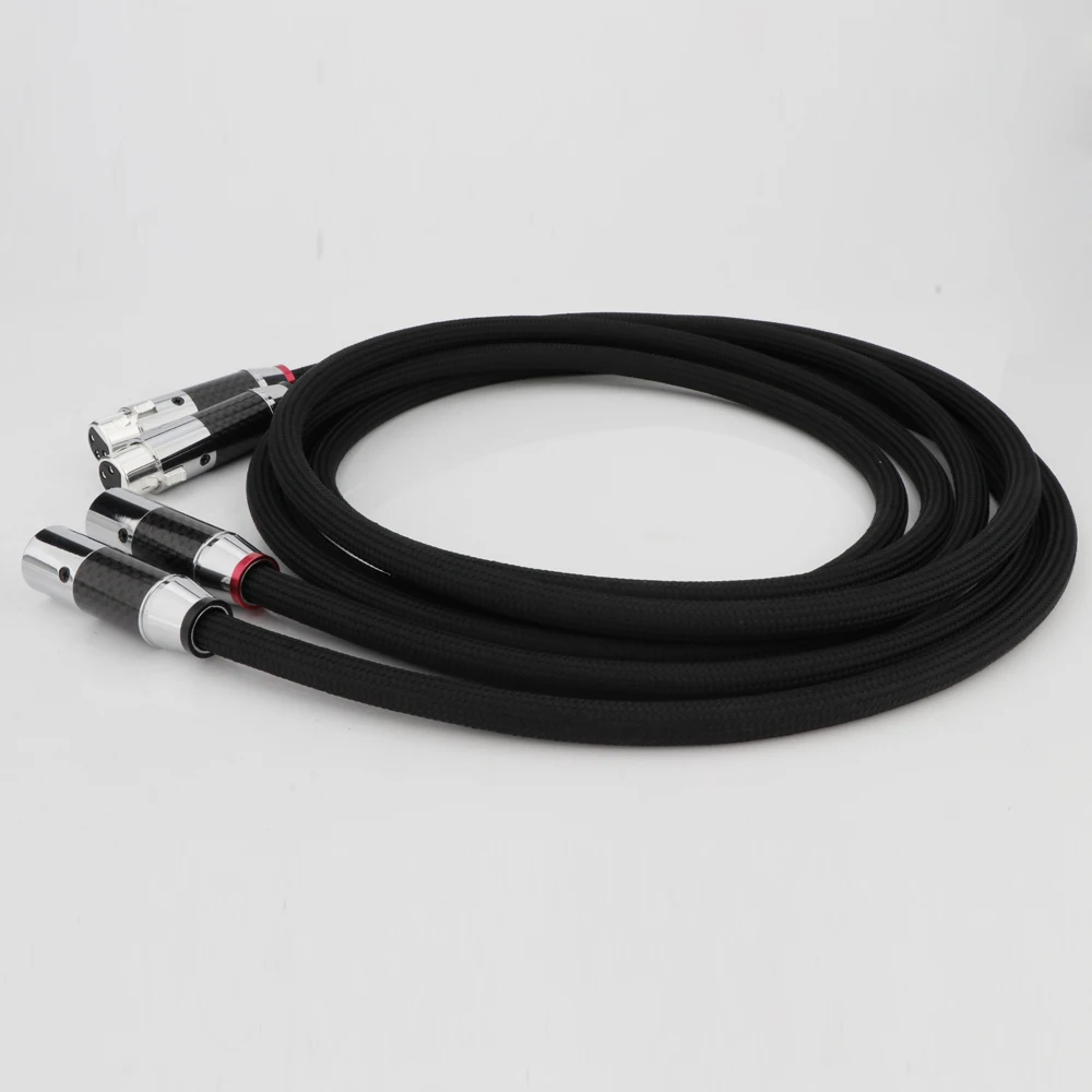 Prefair X404 Audiophile kelas atas 99.998% OFC kabel XLR berlapis perak dengan colokan XR1801 berlapis Rhodium