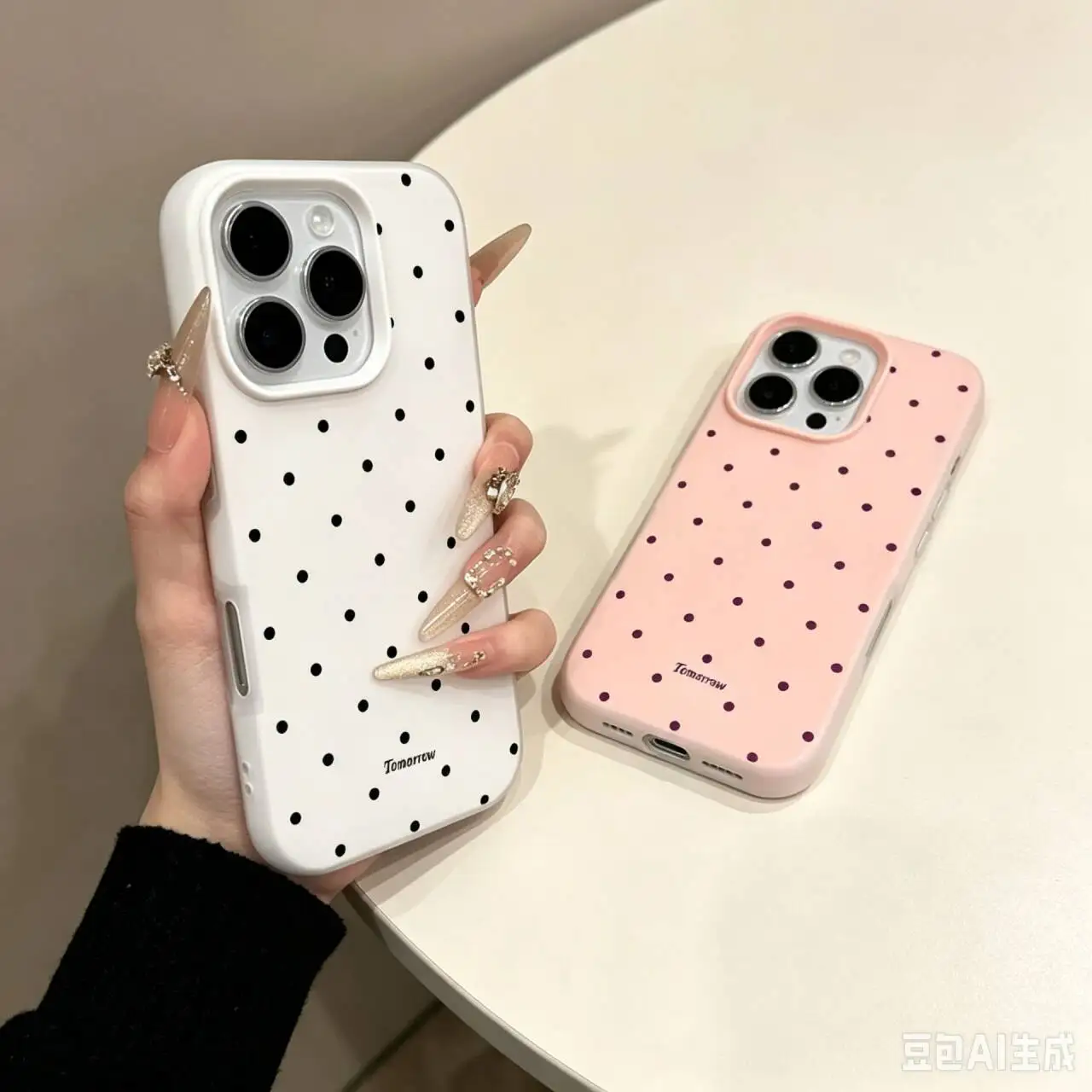 Simple Black Wine Polka Dot Design Lichee Case For Motorola Moto Edge 60 50 FUSION Pro 40 30 NEO G84 G64 G54 G73 G24 5G Cover