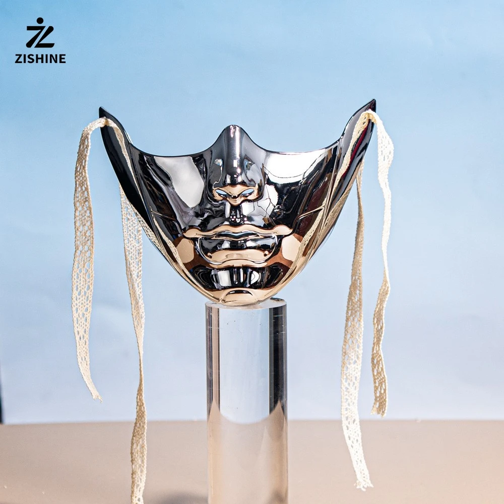 

Colorful lower half face cosplay mask, party face prop, half-face decorative mechanical style adult male and female mask