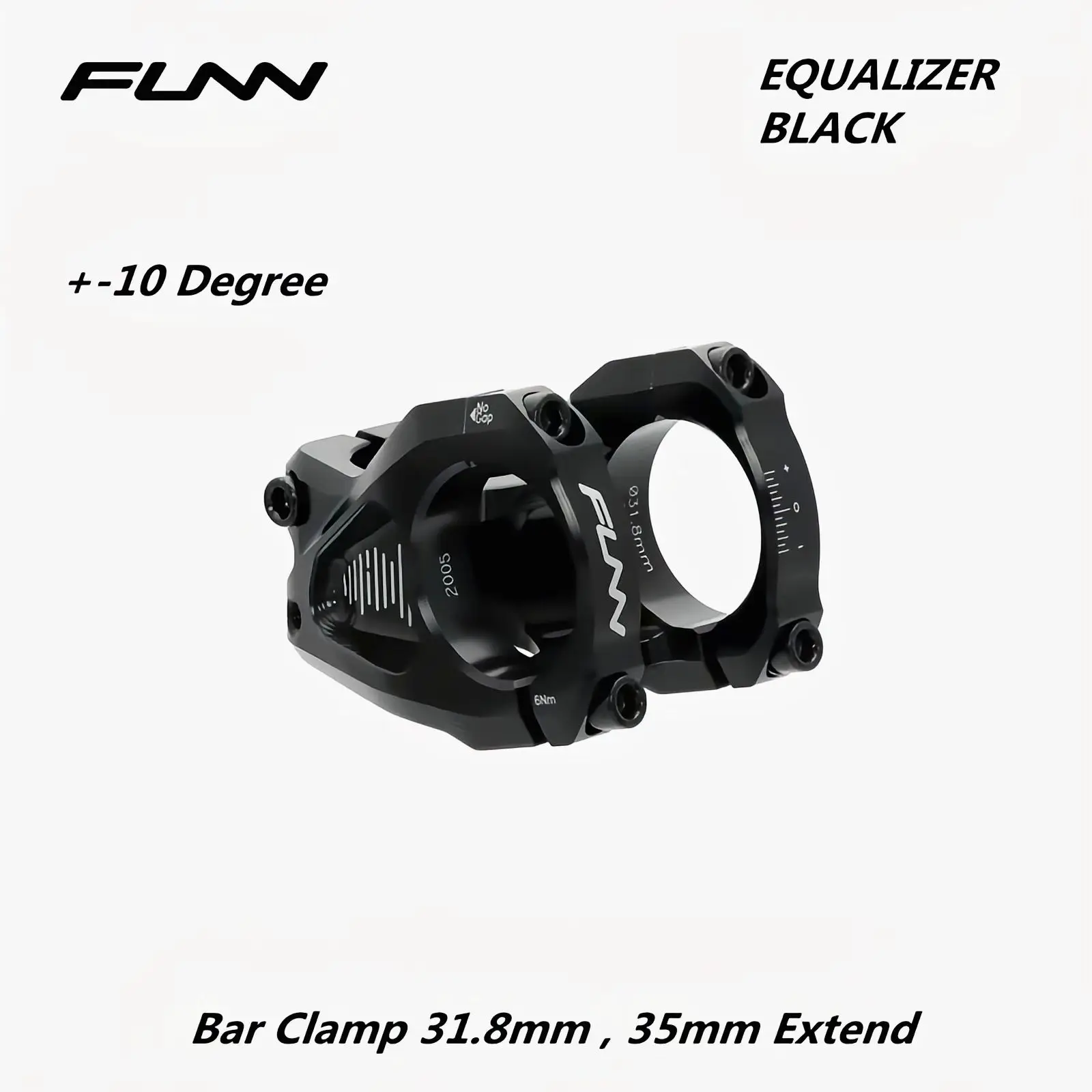 

Funn ecalizer-MTB Steer Mountain Bike Stem, CNC Enduro AM +-10 °, 31.8mm Bar Clamp, 31.8mm/35mm,Drop Rise10mm