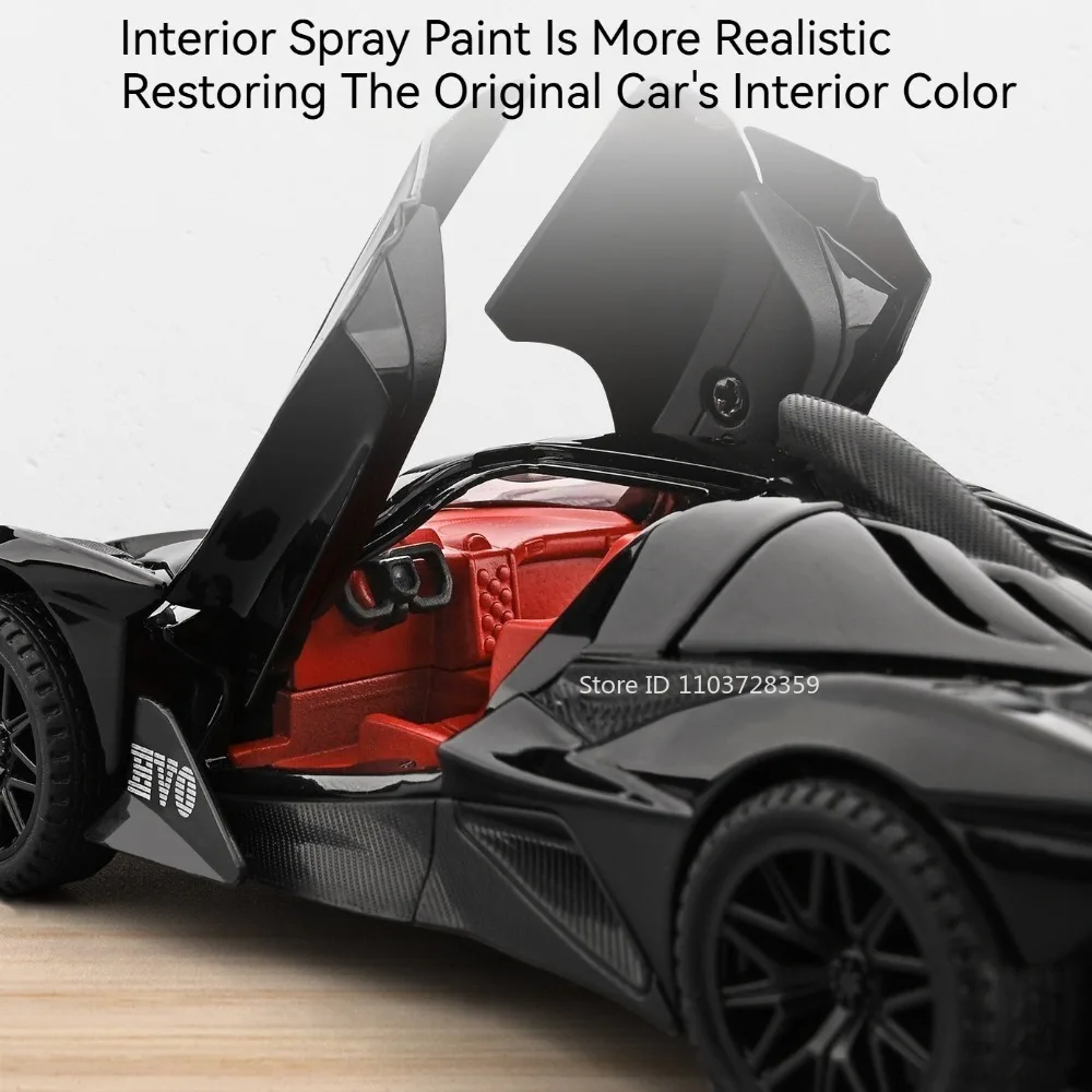 1:32 Apollo EVO Pagani Zonda Supercar Toy Miniature Models Alloy Diecast Sound Light Pull Back Doors Opened Ornament Toys Gifts