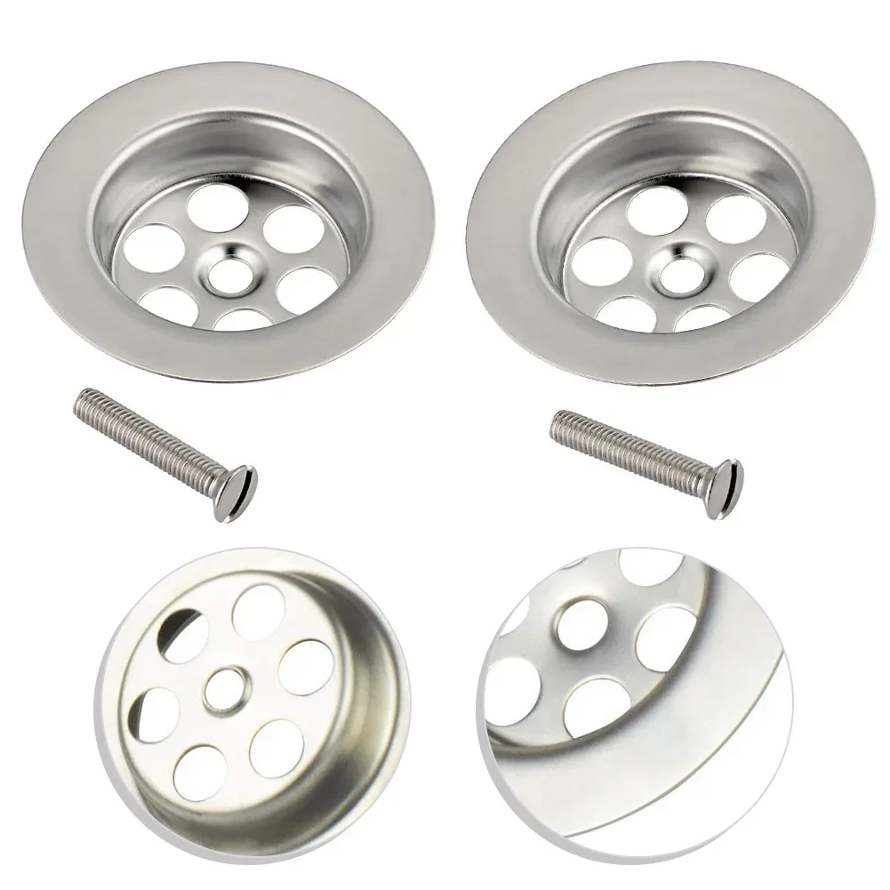 Bouchon d'évier de cuisine, 2 jeux de diamètre 70mm, filtre de bain, trou de rechange avec vis, accessoires de vidange en acier inoxydable, couvercles de trous de bouchon