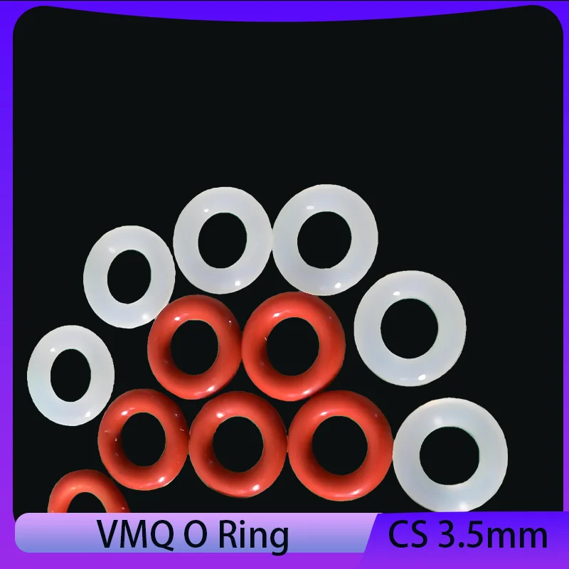 

Red/White Food Grade VMQ Silicon O Ring Gasket CS 3.5mm OD 10mm ~ 85mm Round Washer O Shape Silicone Rubber Sealing Gaskets