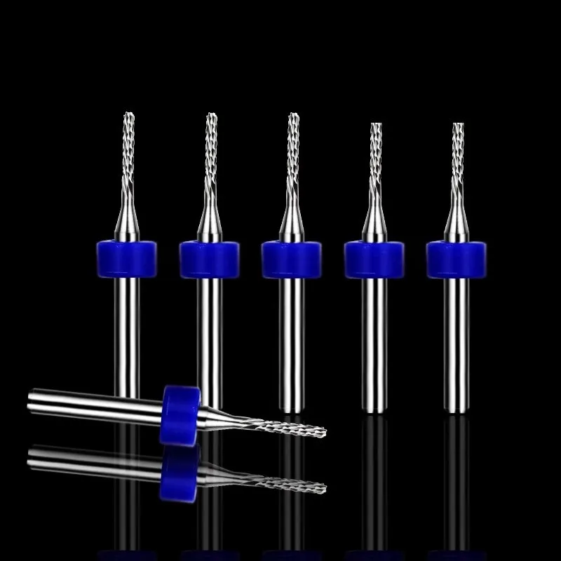 Left Spiral PCB Milling Cutter Set 1.0-3.0 Carbide End Mill 10pcs Router Bit for PCB Machine Milling Tools